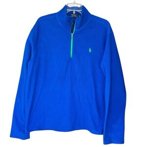 Polo Ralph Lauren Blue Lightweight Fleece 3/4 Zip Pullover Sweater Size XL
